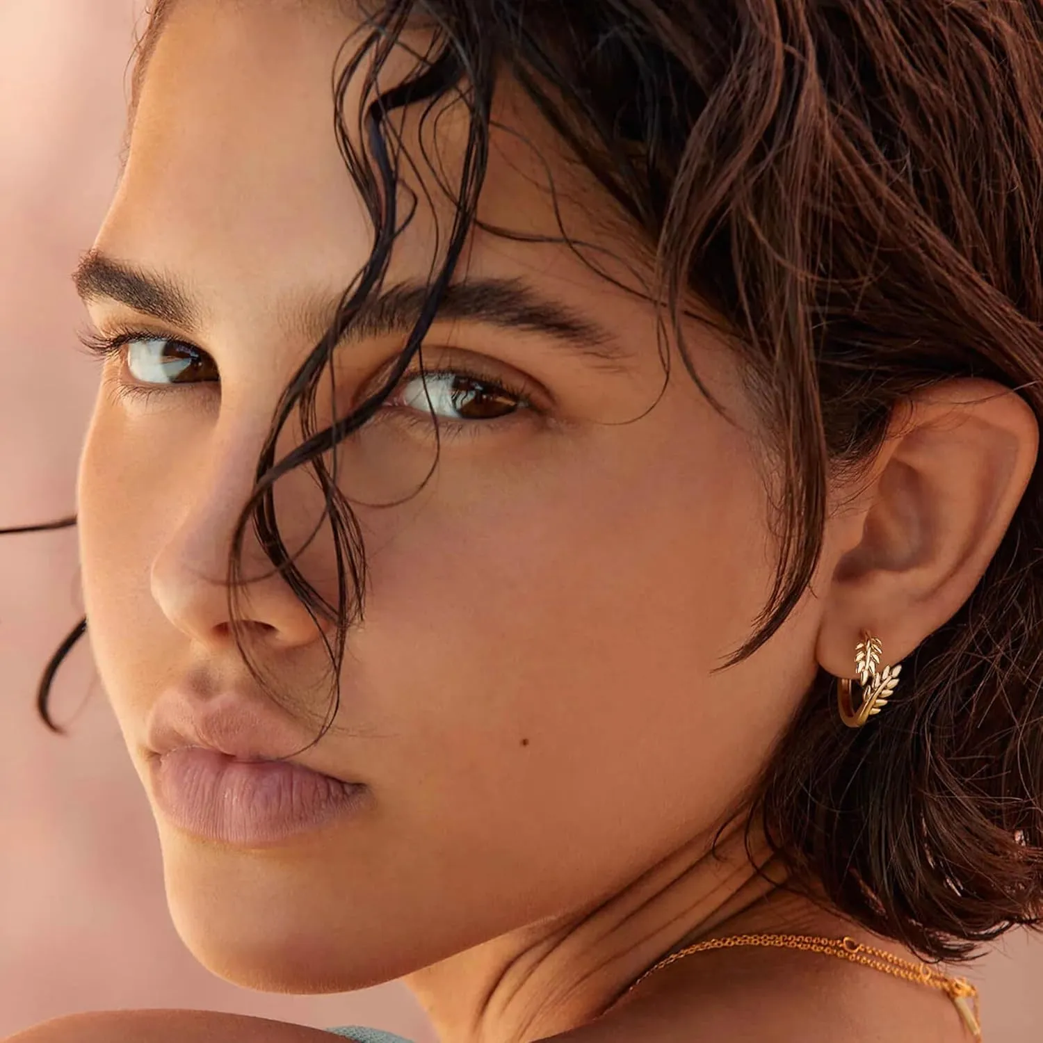 Huggie Hoop Earrings for Women Gold CZ Stud Earrings 14K Gold Filled Small Boho Huggie Earrings Hypoallergenic Piercing Hoops Jewelry