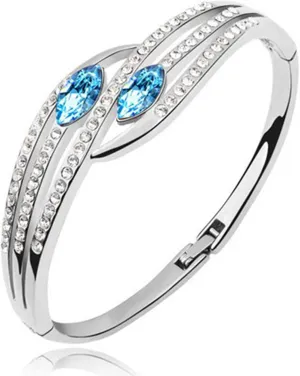 I Jewels Silver Tone Cubic Zirconia Adjustable Bangle Bracelets Jewelry Friendship Love Christmas Valentines Graduation Gifts for Women