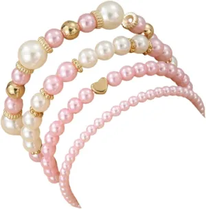 Imitation Pearl Stretch Bracelet Set Multilayer Stackable Bracelets Handmade Beaded Bangles Wedding Jewelry