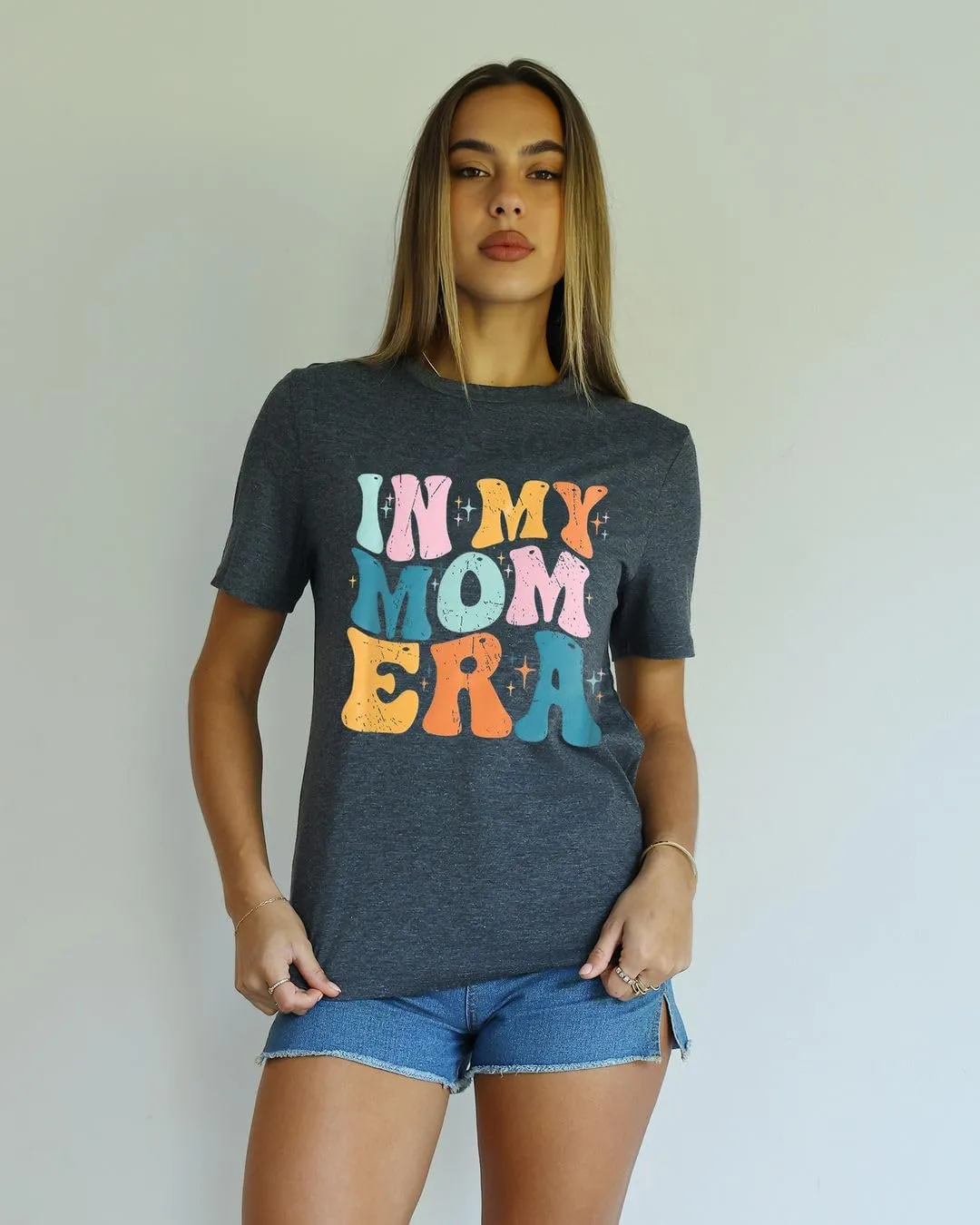 IRISGOD Womens Mom Shirt Summer Funny Short Sleeve Mommy Graphic Tees T-Shirts
