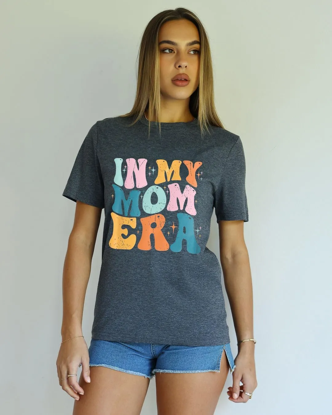 IRISGOD Womens Mom Shirt Summer Funny Short Sleeve Mommy Graphic Tees T-Shirts
