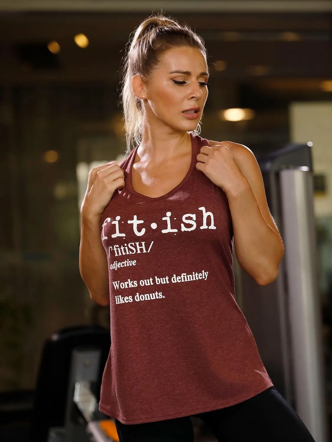 IRISGOD Womens Workout Tank Tops Summer Graphic Twisted Back Sleeveless Tops Athletic Gym Shirts