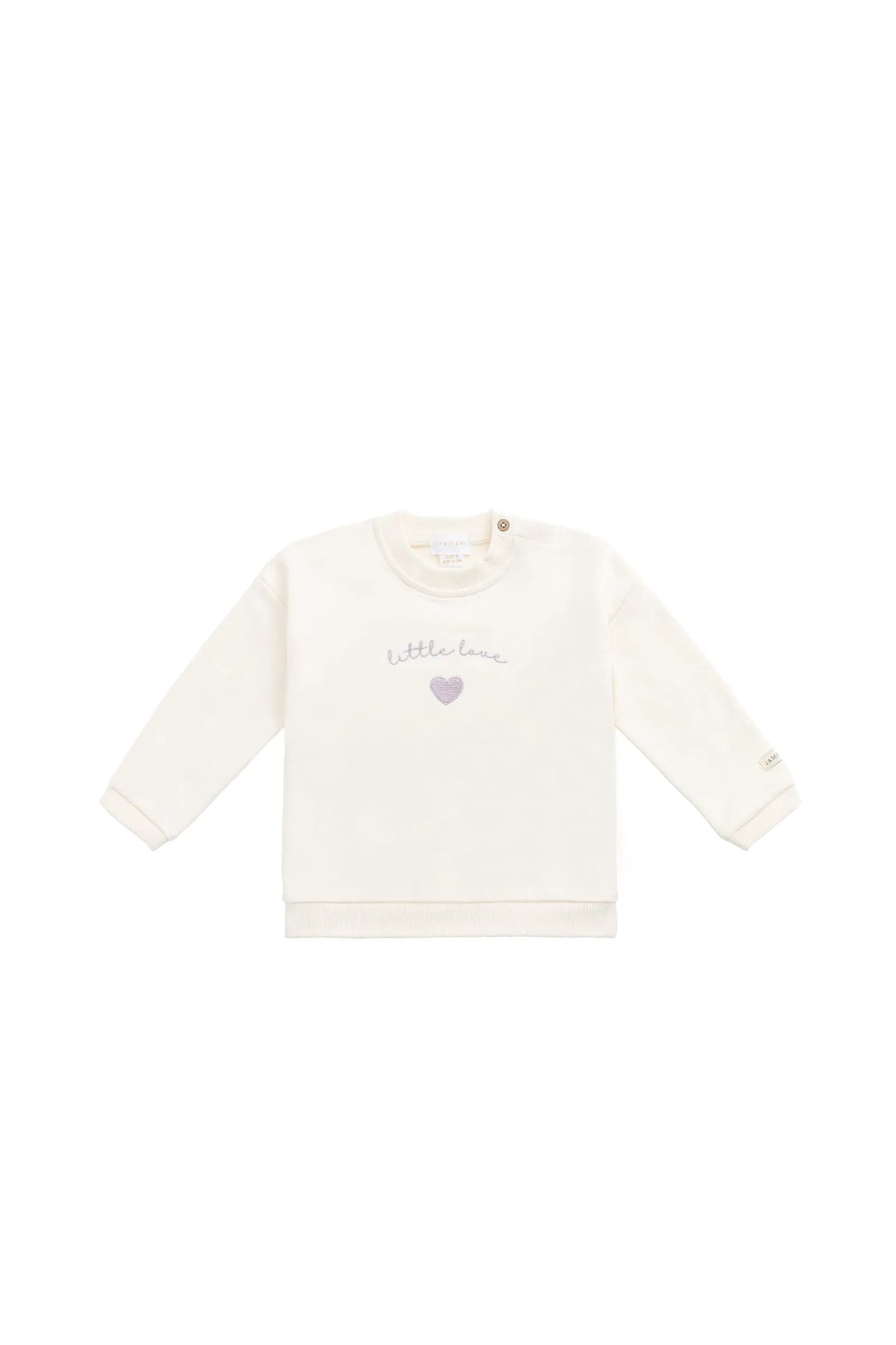 Jamie Kay Organic Cotton Bobbie Sweatshirt Parchment Little Love Violet