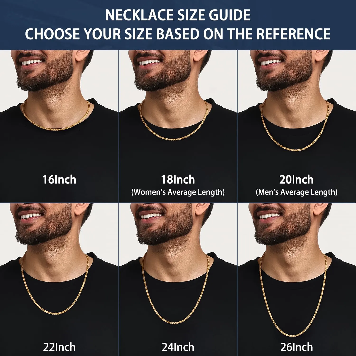 Jewlpire Italian Silver Wheat Chain/14k Gold Chain Necklace for Men, 2.5mm 3mm Chains for Men, Stainless Steel Necklace Chains for Men and Women, Mens Chain Necklace 16 18 20 22 24 26 Inch