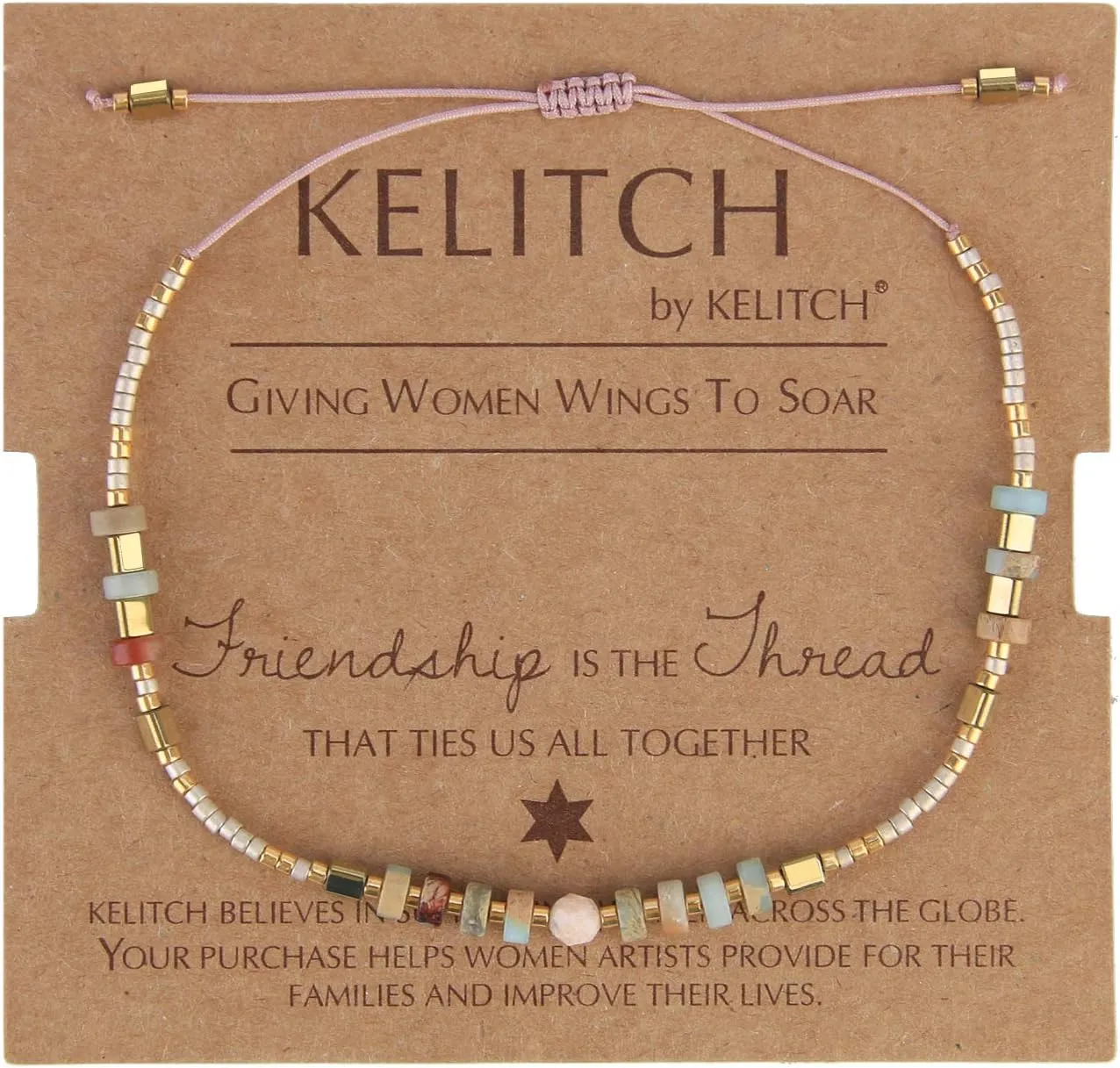 KELITCH Boho-color Crystal Shell Beaded Friendship Bracelets Handmade Strand Bracelet Bangles Jewelry For Summer