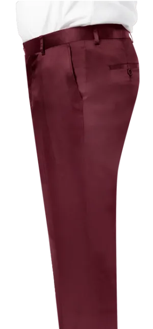 Kent & Park PS-02 Satin Slim Fit Pants Wine