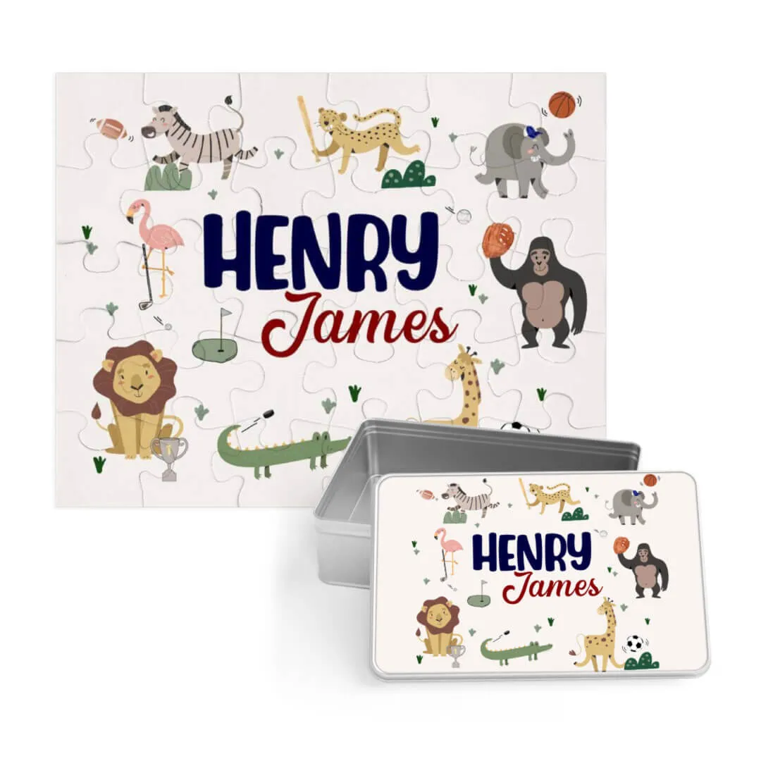 Kids Personalized 30 Piece Puzzle | Safari Games