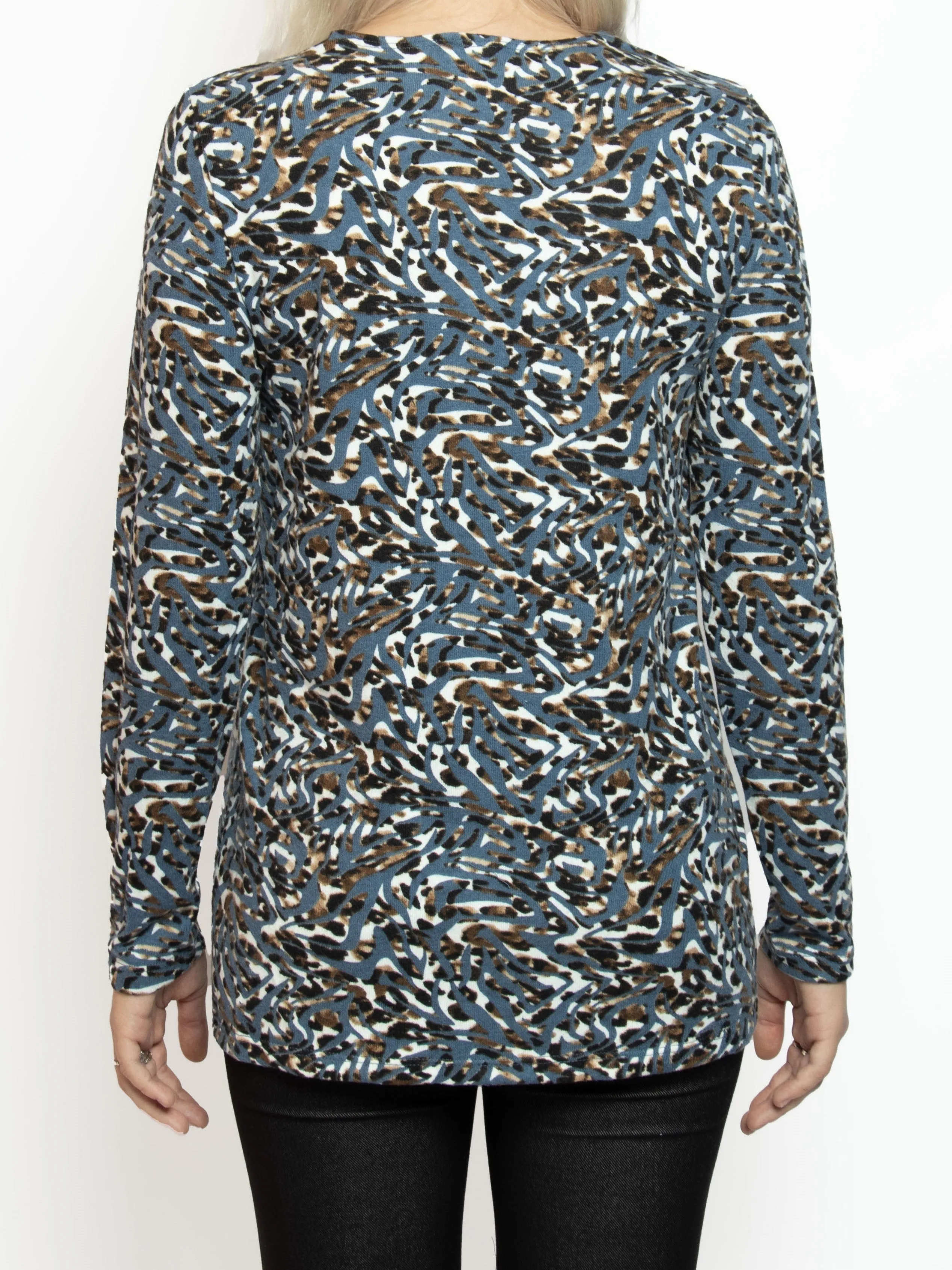 Kim & Co. Artistic Animal Soft Touch Long Sleeve Button Front Cardigan