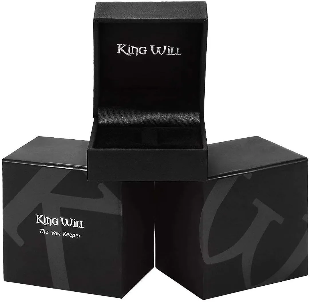 King Will Tungsten Carbide Wedding Band Ring for Men -6mm/8mm/10mm Men Rings in Black/Silver/Gold/Blue/Brown Grooved Center Wedding Band Suitable For Every Day Wear Comfort Fit Size 4-16