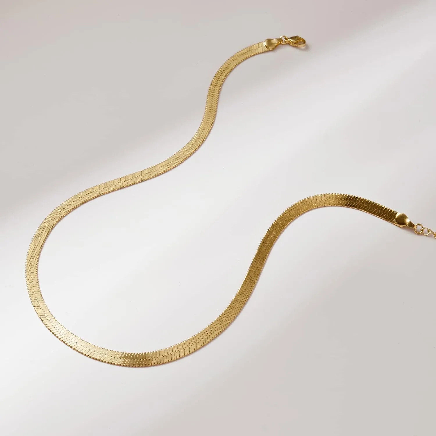 KissYan Gold Necklace for Women, 14K Gold Plated Dainty Chain Choker Chunky Figaro Snake Mariner Cuban Link Chains, Adjustable Trendy Necklaces Handmade Jewelry
