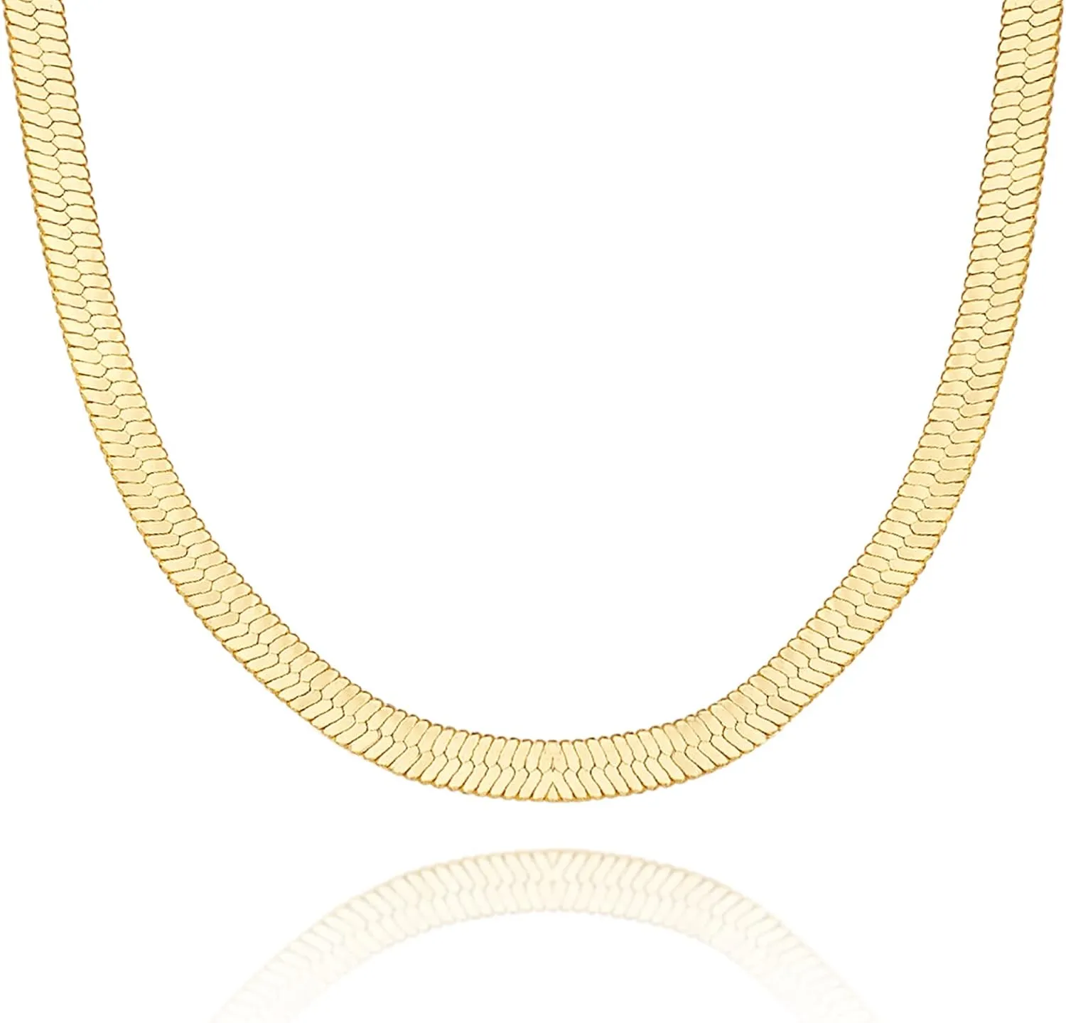 KissYan Gold Necklace for Women, 14K Gold Plated Dainty Chain Choker Chunky Figaro Snake Mariner Cuban Link Chains, Adjustable Trendy Necklaces Handmade Jewelry