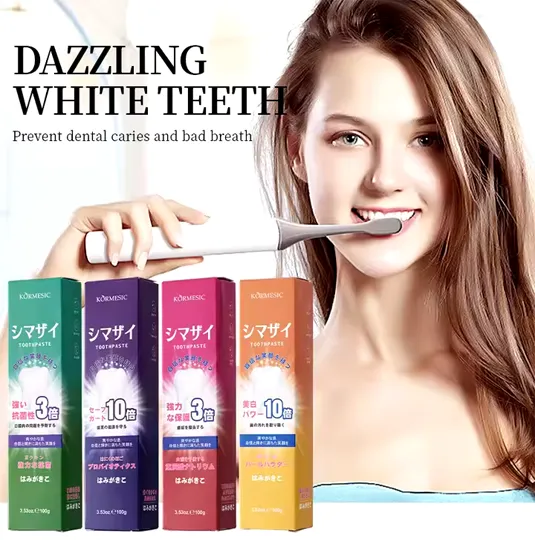 KORMESIC Private Label natural whitening organic Pearl Whitening tooth paste Orange 100g