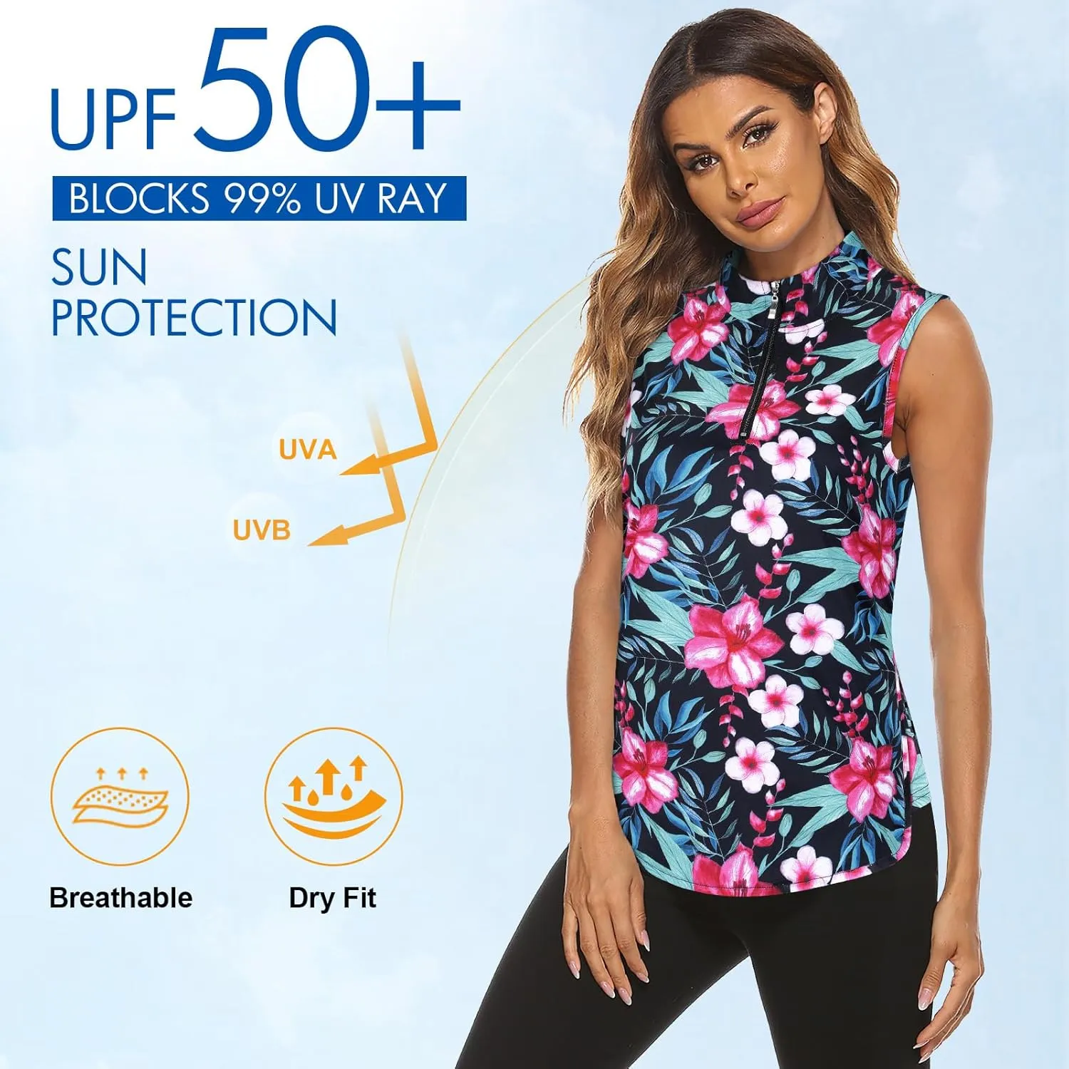 Koscacy Womens Golf Shirts Tank Tops for Women 2025 Loose Fit Sleeveless with Collar Yoga Athletic Running Shirts