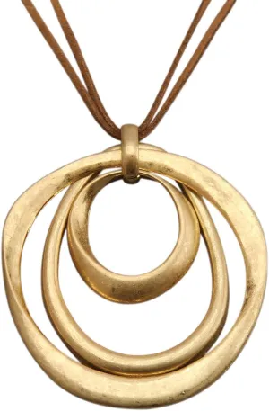 Large Pendant Necklaces Layered Boho Circle Leather Choker Chunky Boho Necklace for Women Long Sweater Necklace Jewelry