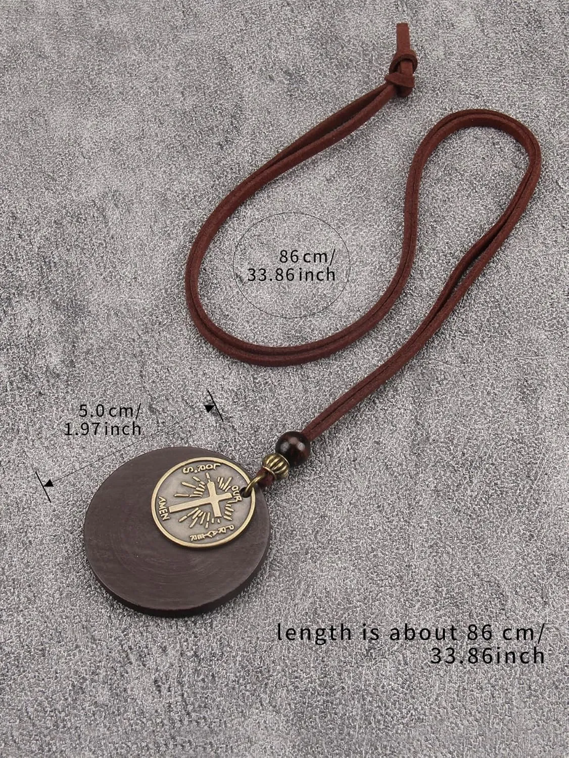 Large Pendant Necklaces Layered Boho Circle Leather Choker Chunky Boho Necklace for Women Long Sweater Necklace Jewelry