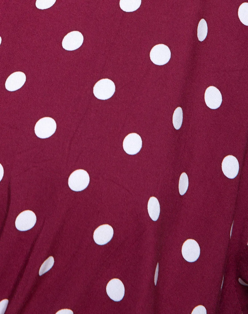 Lauv Shirt in Medium Polka Wine