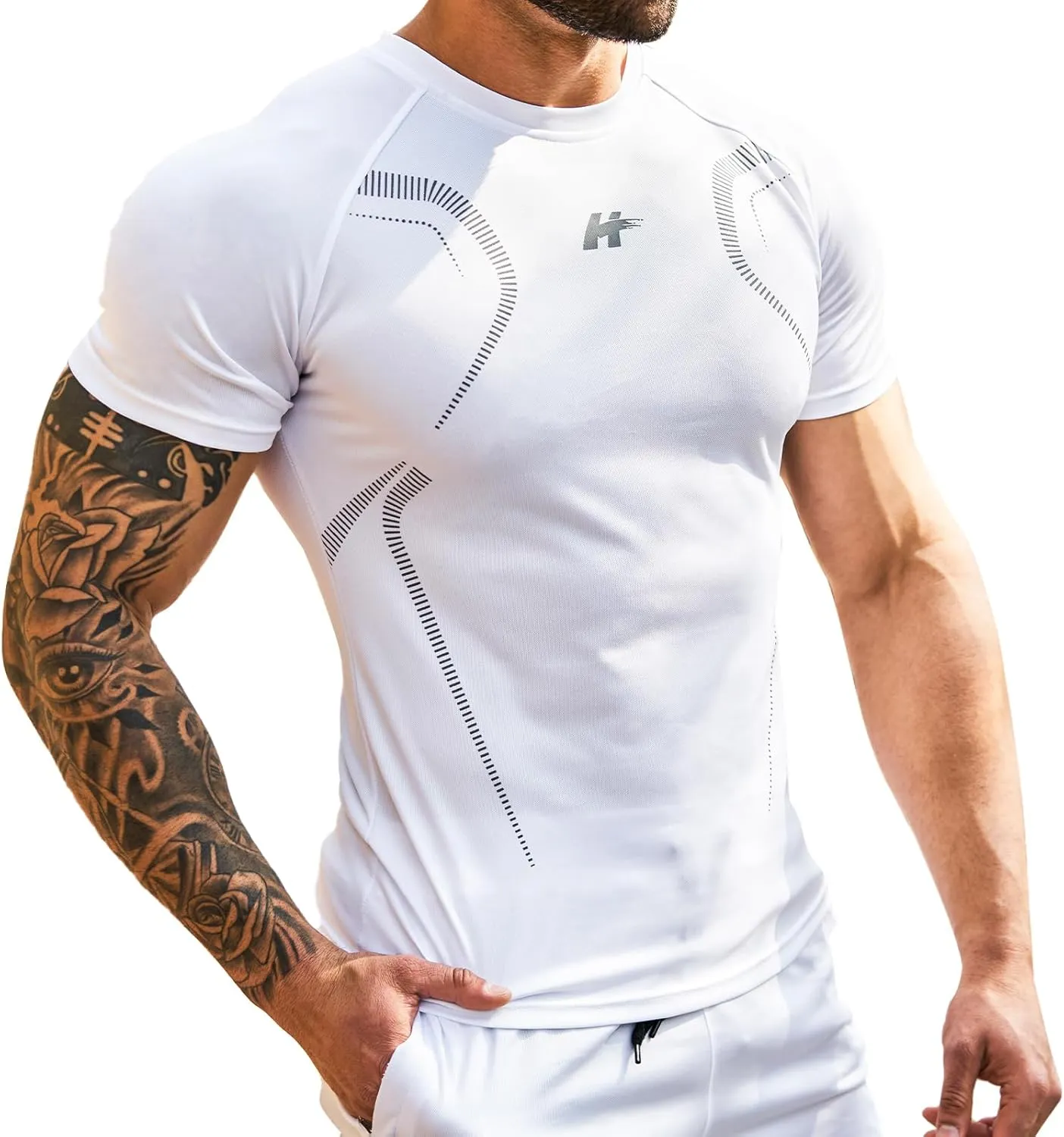 LBL Leading the Better Life Men's Workout Shirts Dry Fit Moisture Wicking Short Sleeve Mesh Athletic T-Shirts