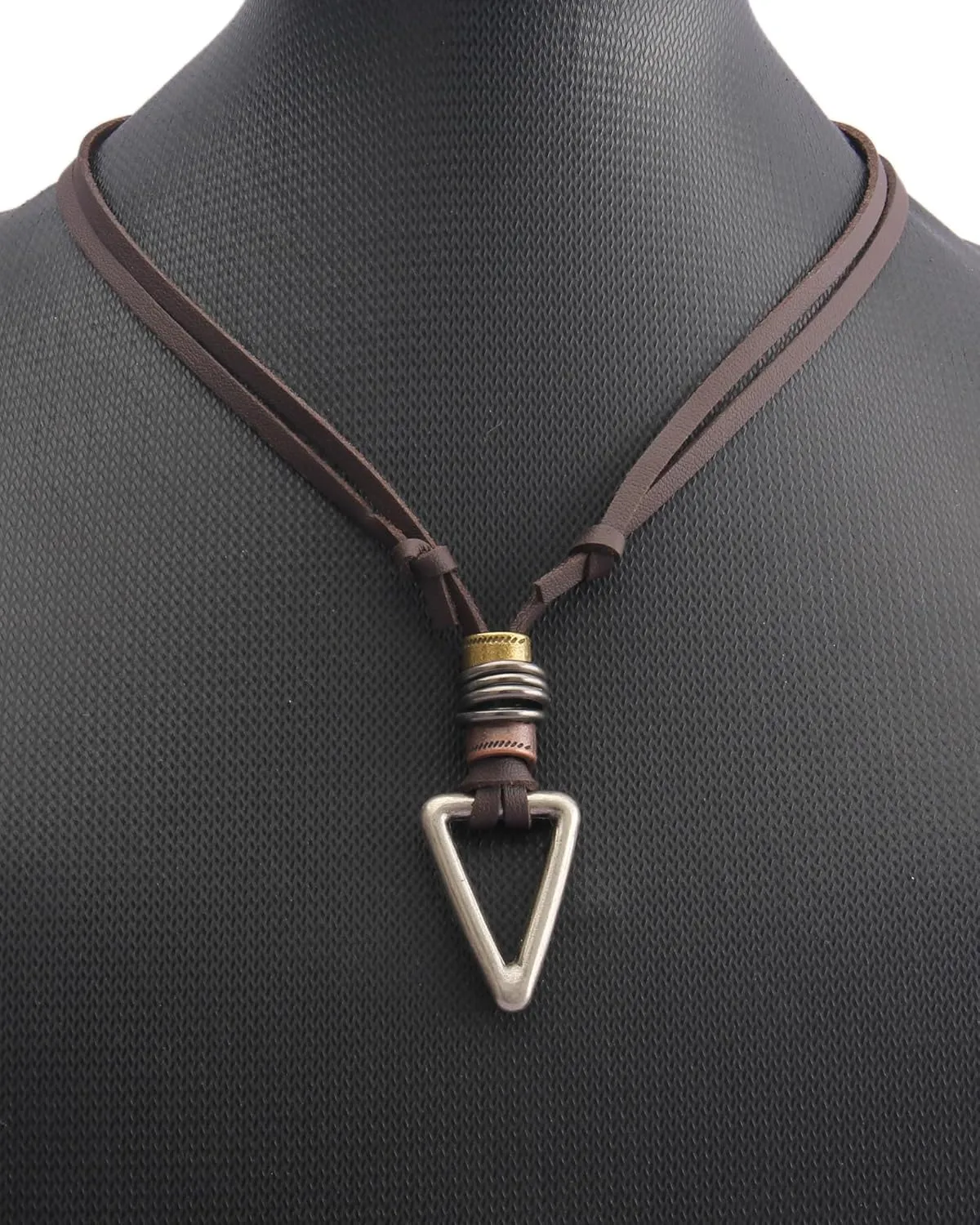 Leather Necklace for Women Long Boho Pendant Hippie Choker Necklace Bohemian Layered Leather Rope Wooden Jewelry Gifts