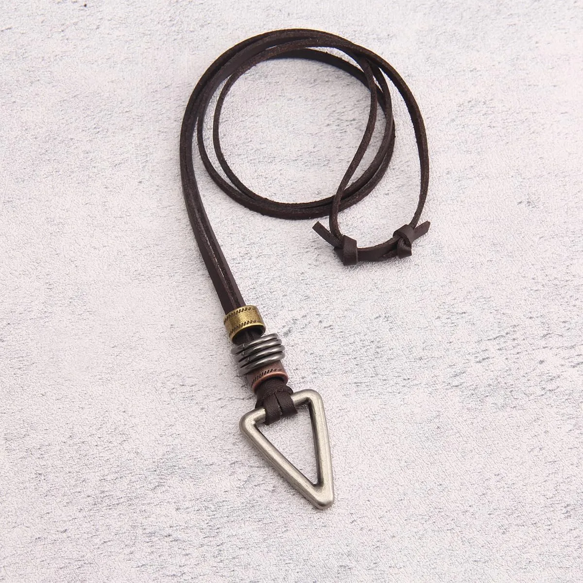Leather Necklace for Women Long Boho Pendant Hippie Choker Necklace Bohemian Layered Leather Rope Wooden Jewelry Gifts
