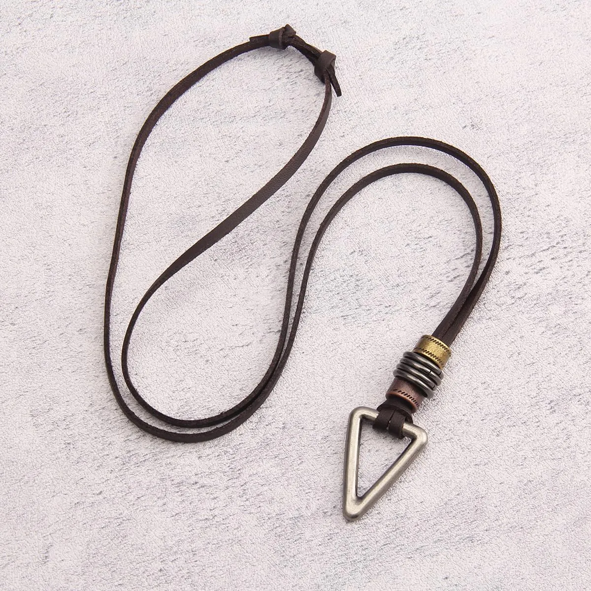 Leather Necklace for Women Long Boho Pendant Hippie Choker Necklace Bohemian Layered Leather Rope Wooden Jewelry Gifts