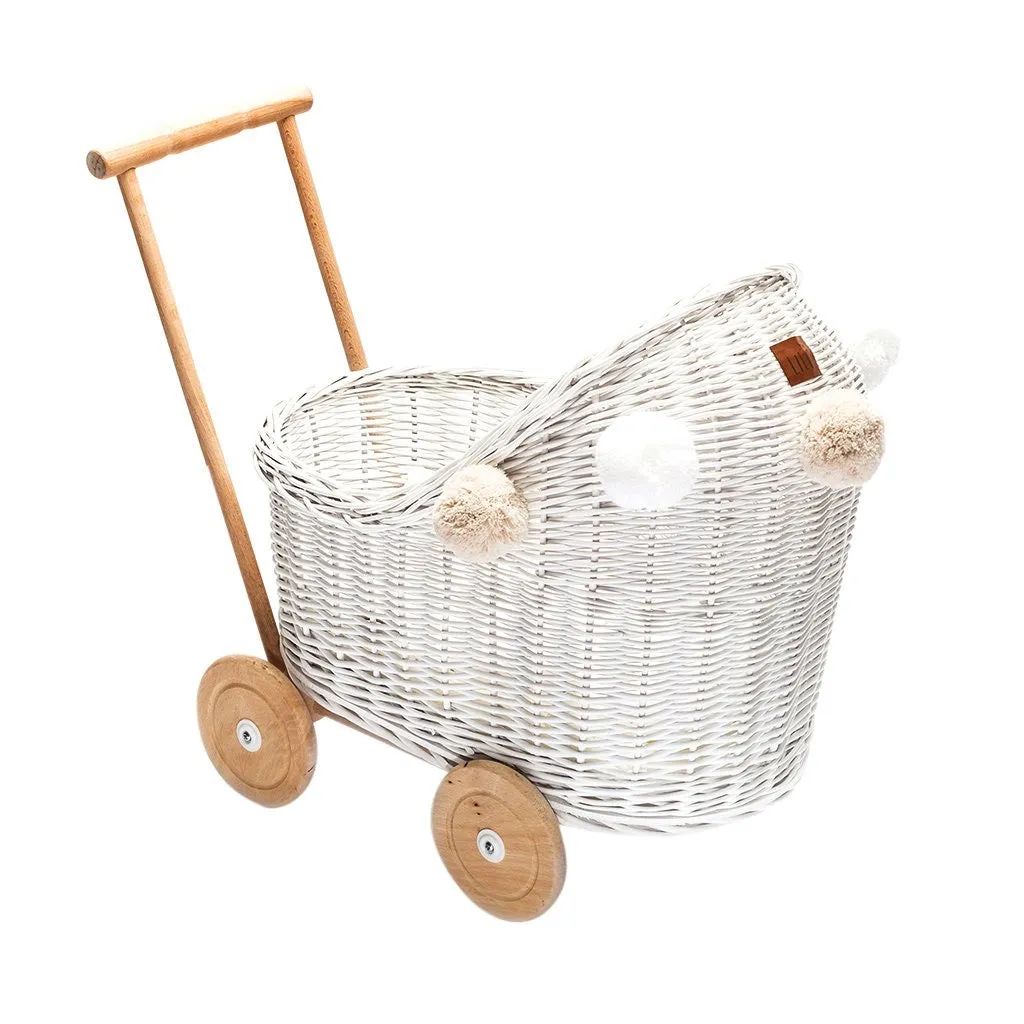 LiLu Dolls Wicker Pram