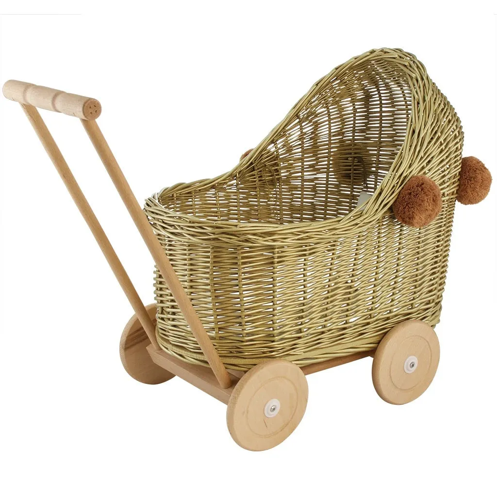 LiLu Dolls Wicker Pram