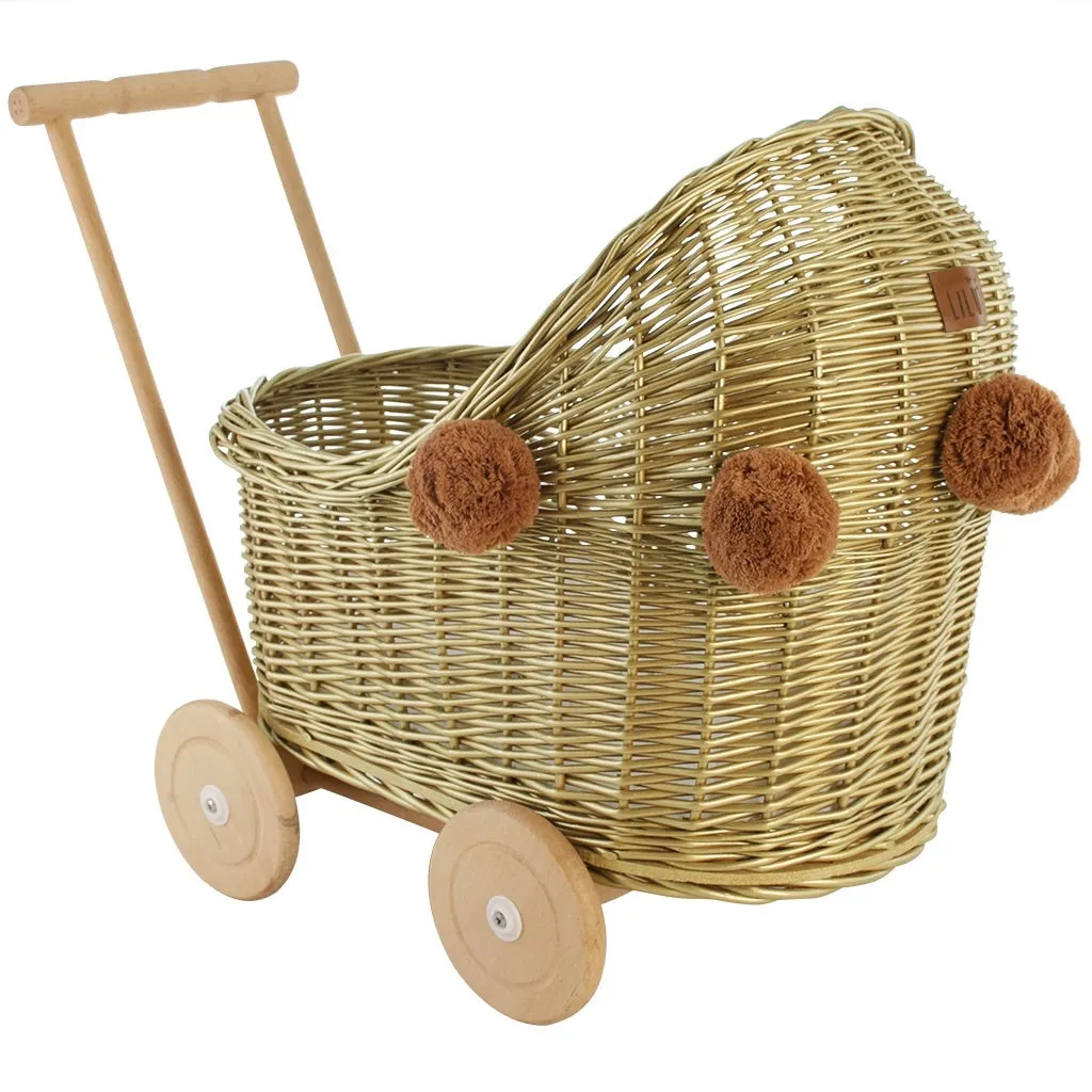 LiLu Dolls Wicker Pram