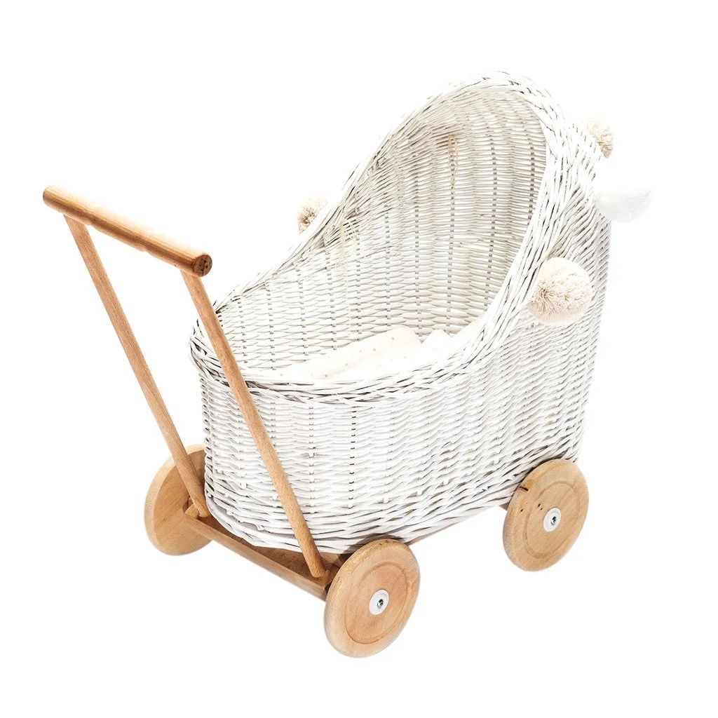 LiLu Dolls Wicker Pram