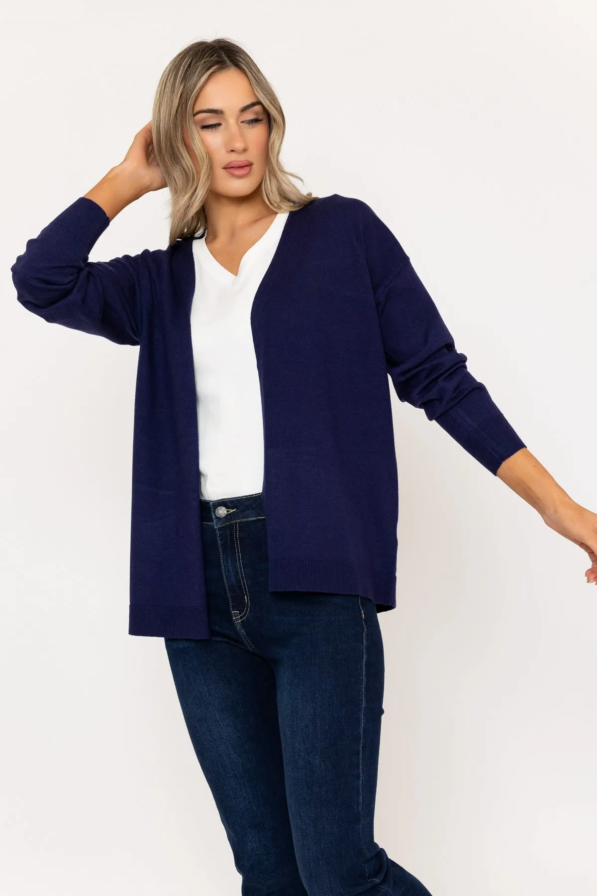 Long Line Cardigan in Navy