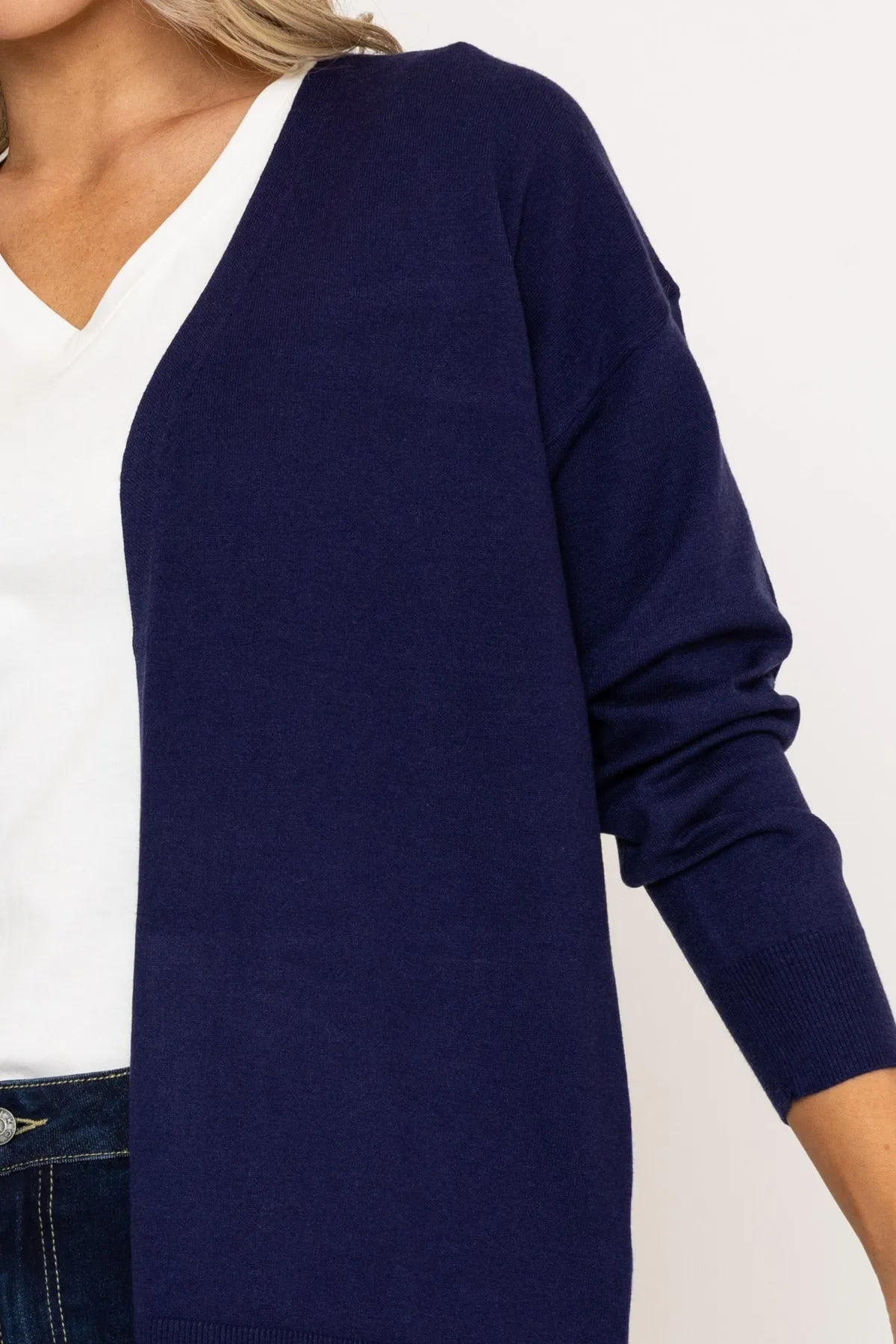 Long Line Cardigan in Navy