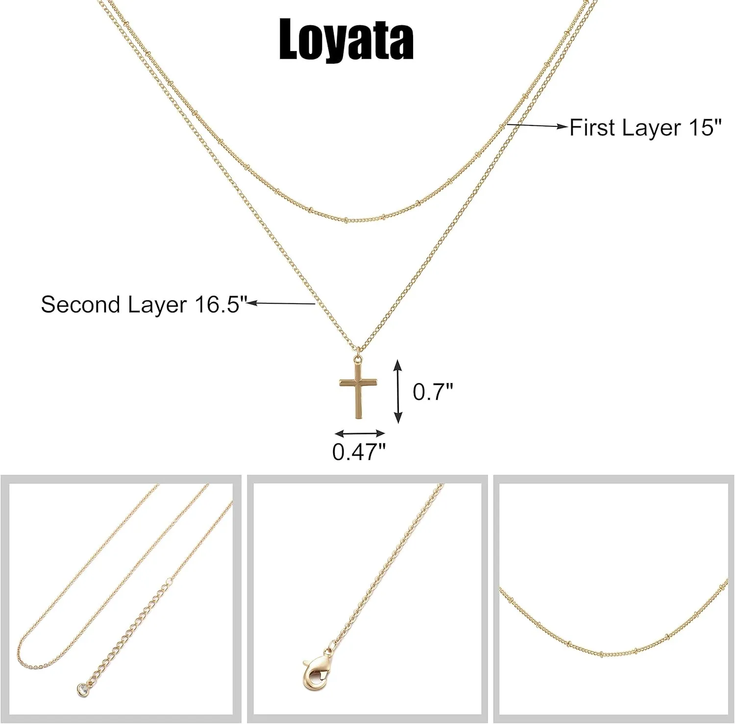 LOYATA Gold Layered Choker Necklace 14K Gold Plated Bar Coin Charm Pendant Neckalce Delicate Multilayer Choker Necklaces for Women
