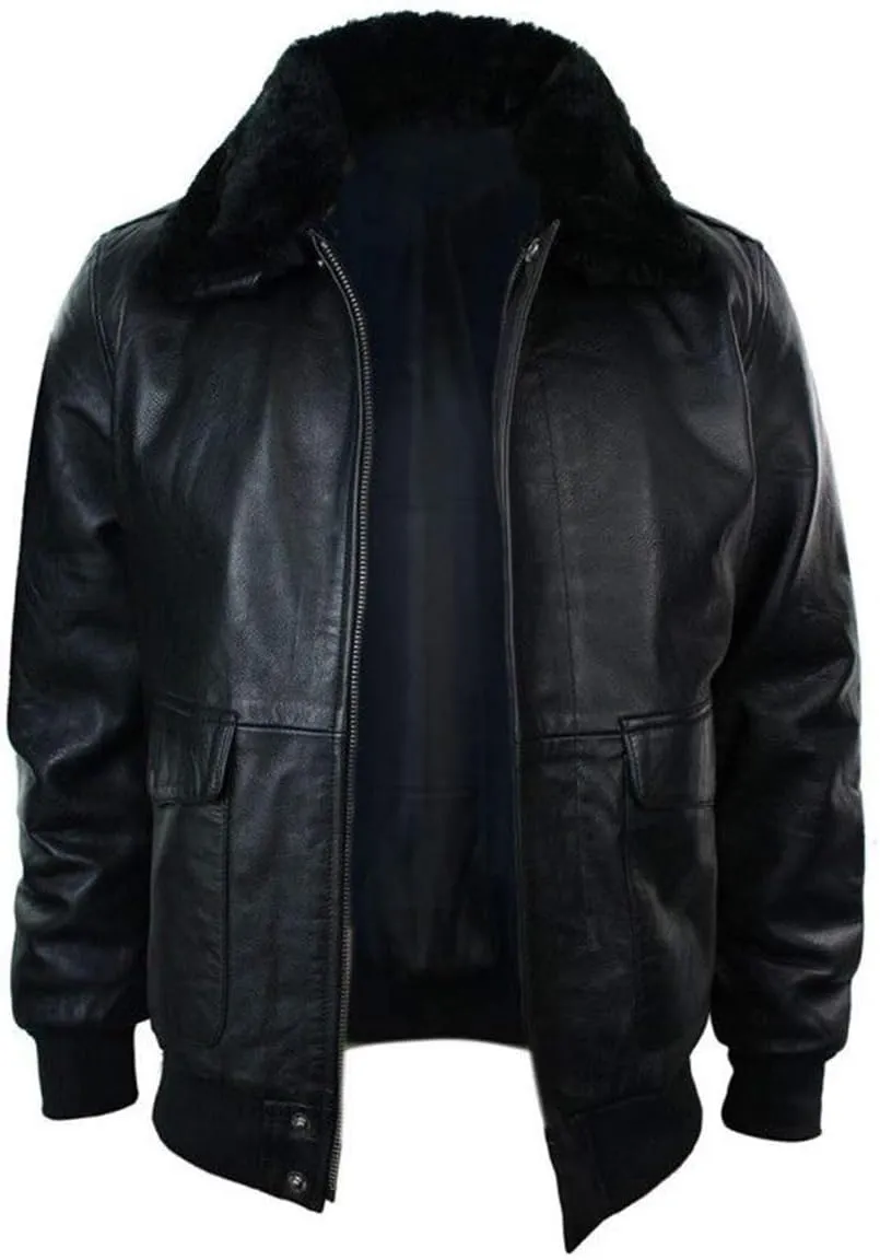 LP-FACON Men's A2 Jacket Flight Pilot Aviator USAAF Air Force Distressed Brown Bomber Leather Outerwear