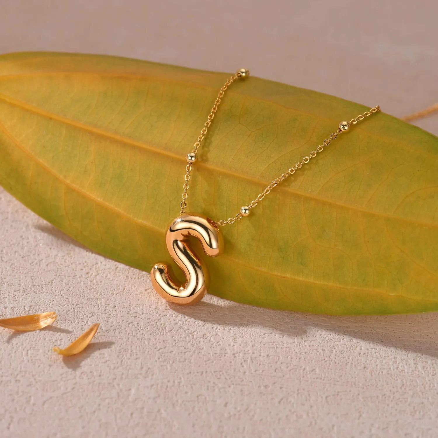 LUCA SMITH Initial Necklaces for Women, Dainty Balloon Bubble Letter, Name Letter Alphabet Pendant Layered Choker Chain Jewelry Gift