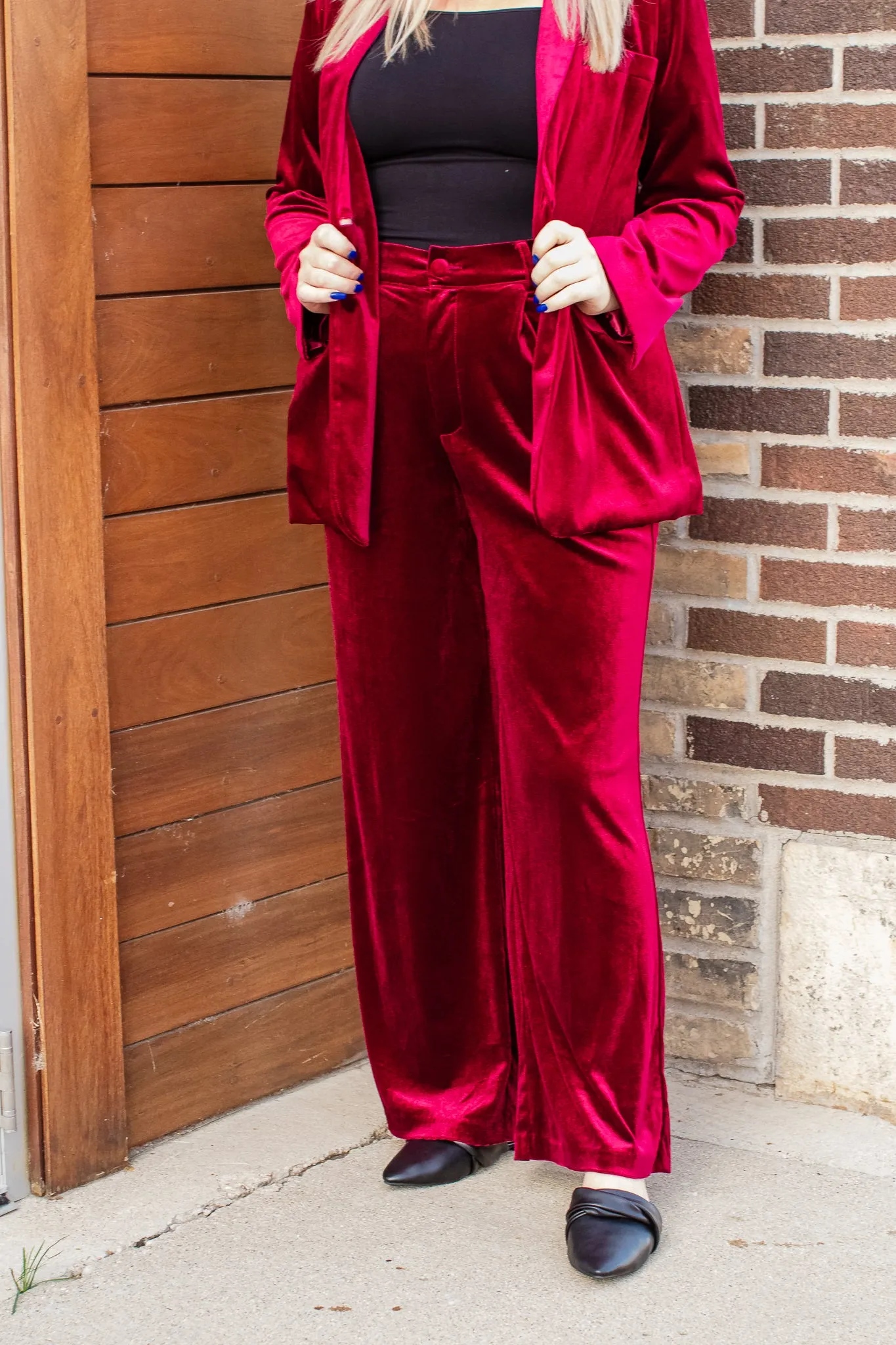 Luxurious Velvet Wide Leg Pants