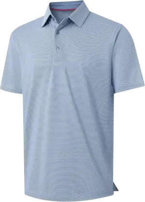 M MAELREG Golf Shirts for Men Dry fit Sports Jacquard Lightweight Performance Texture Short Sleeve Collared Polo Shirts