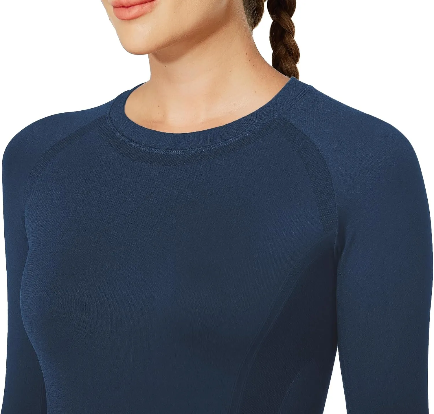 MathCat Long Sleeve Workout Tops for Women, Seamless Yoga Running Tops Breathable Athletic Shirts 3 Pack