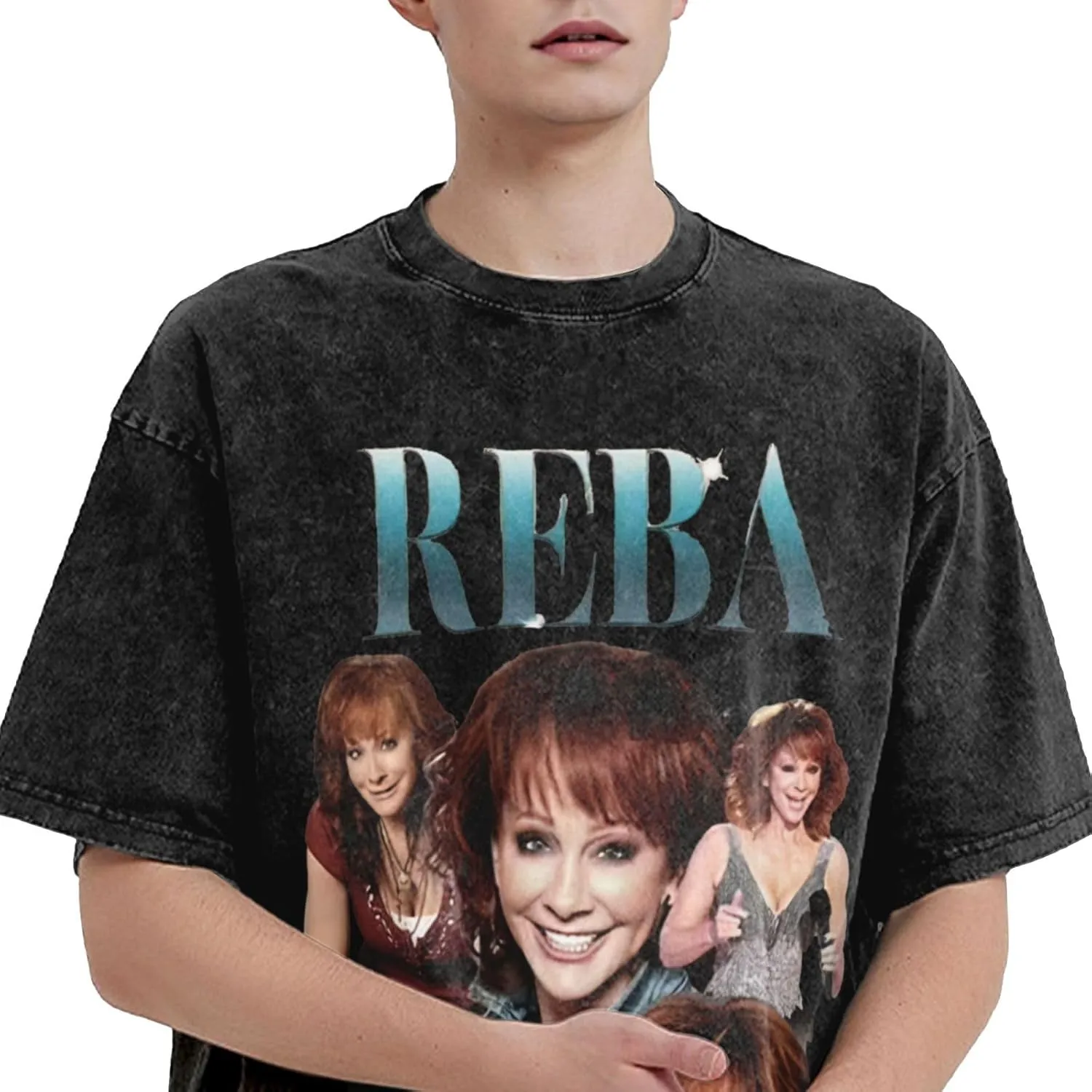 Men Vintage Oversized Drop Shoulder Fashion T-Shirts Loose Wash Solid Tees Top