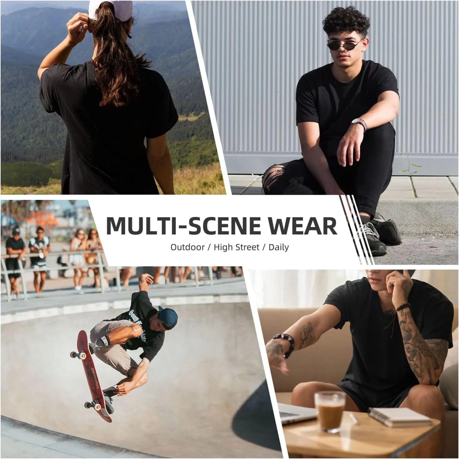 Men Vintage Oversized Drop Shoulder Novelty T Shirts Loose Wash Solid Tees Tops