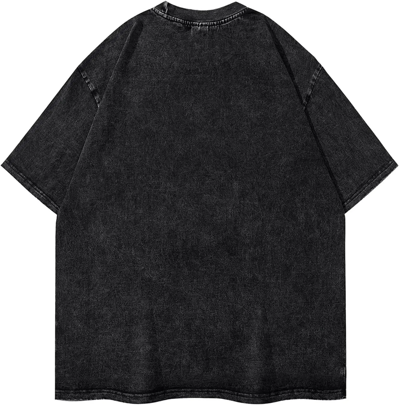 Men Vintage Oversized Drop Shoulder Novelty T Shirts Loose Wash Solid Tees Tops