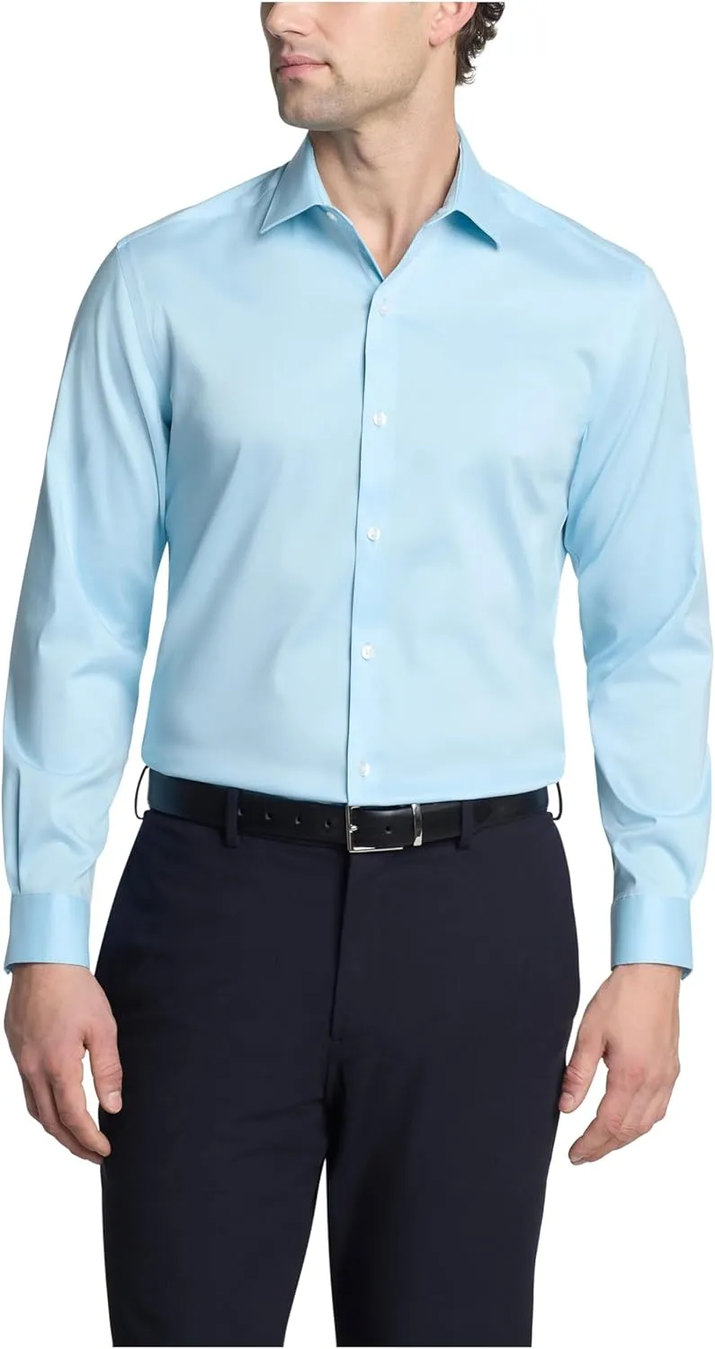 Men's Dress Shirt Slim Fit Ultra Wrinkle Free Flex Collar Stretch