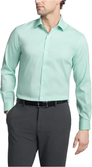 Men's Dress Shirt Slim Fit Ultra Wrinkle Free Flex Collar Stretch