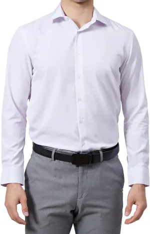 Mens Dress Shirts Slim Fit Long Sleeve Solid Button Down Shirt Stretch Wrinkle Free Moisture Wicking Cooling