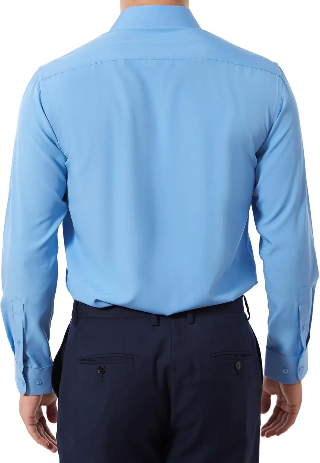 Mens Dress Shirts Slim Fit Long Sleeve Solid Button Down Shirt Stretch Wrinkle Free Moisture Wicking Cooling