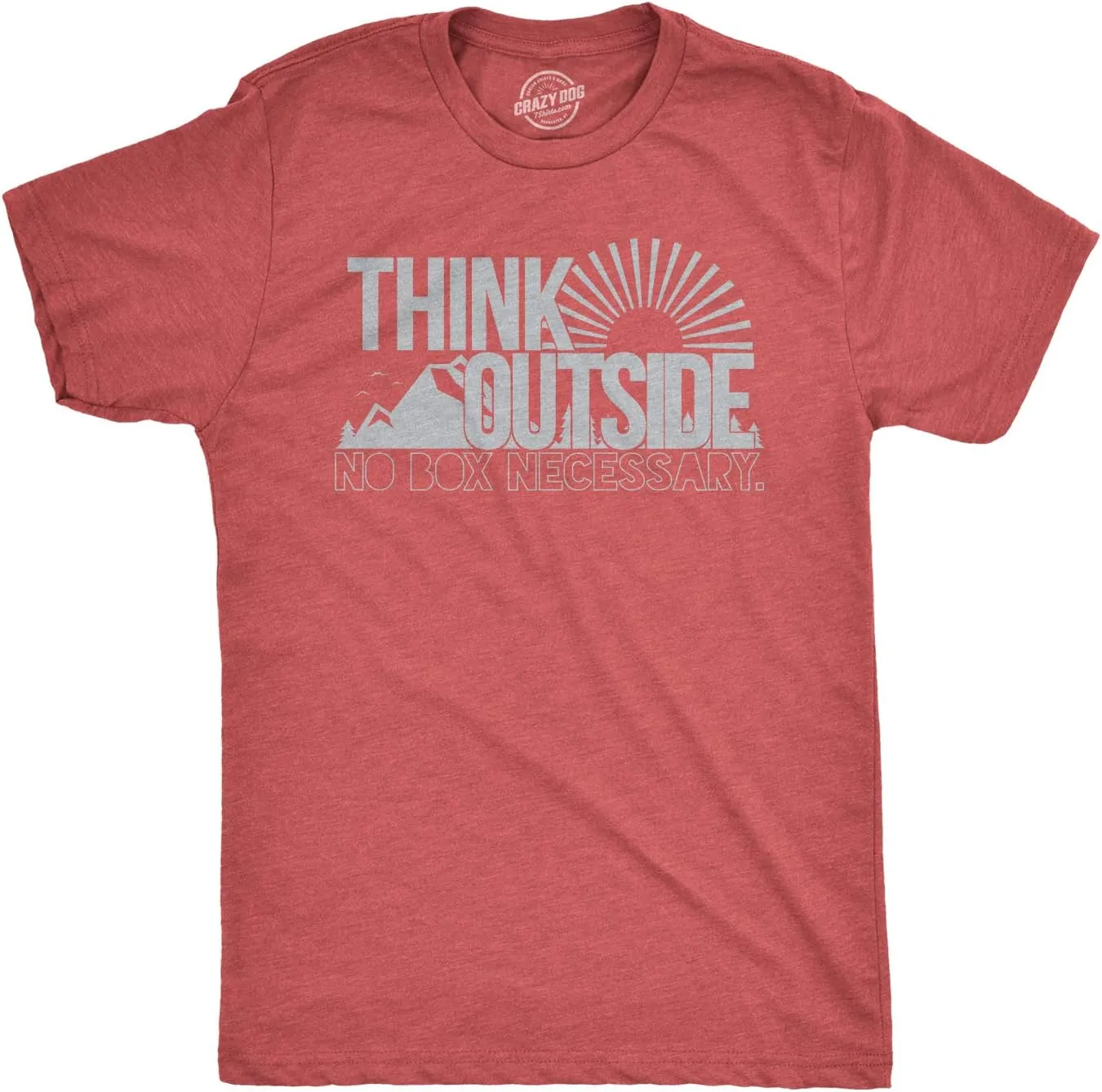 Mens Funny Camping Shirts Think Outside and Happy Camper Nature Tees for Guys