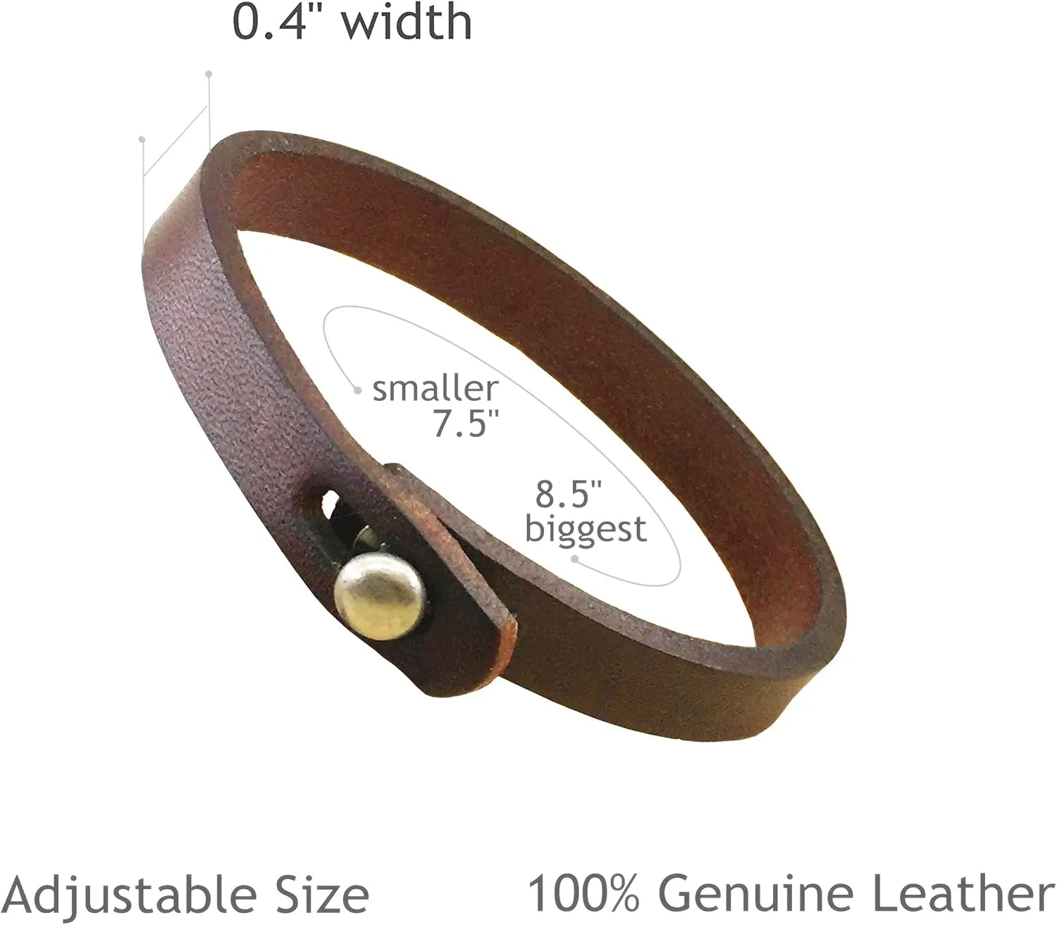 Mens Genuine Leather Bracelet - Handmade Adjustable Leather Cuff Bracelet punk Style leather wrap Wristband for Men
