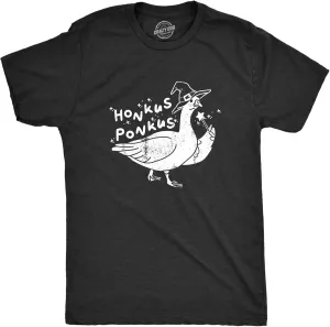 Mens Honkus Ponkus T Shirt Funny Halloween Lovers Goose Witch Joke Tee for Guys