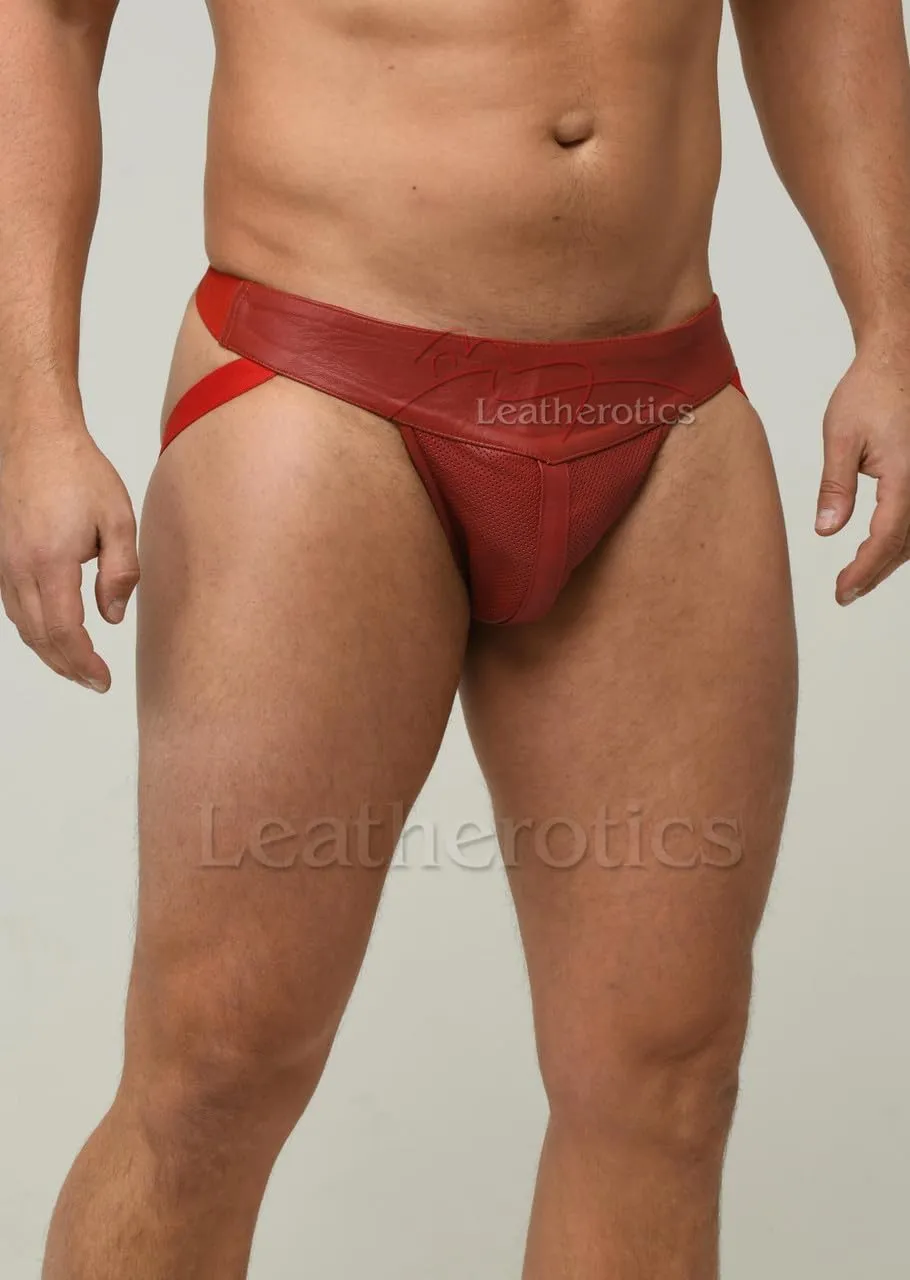 Mens Leather Underwear - Soft and Supple Perforated Leather Briefs 029