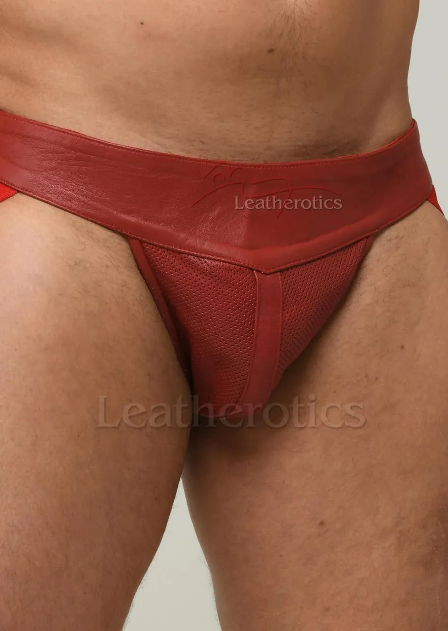 Mens Leather Underwear - Soft and Supple Perforated Leather Briefs 029