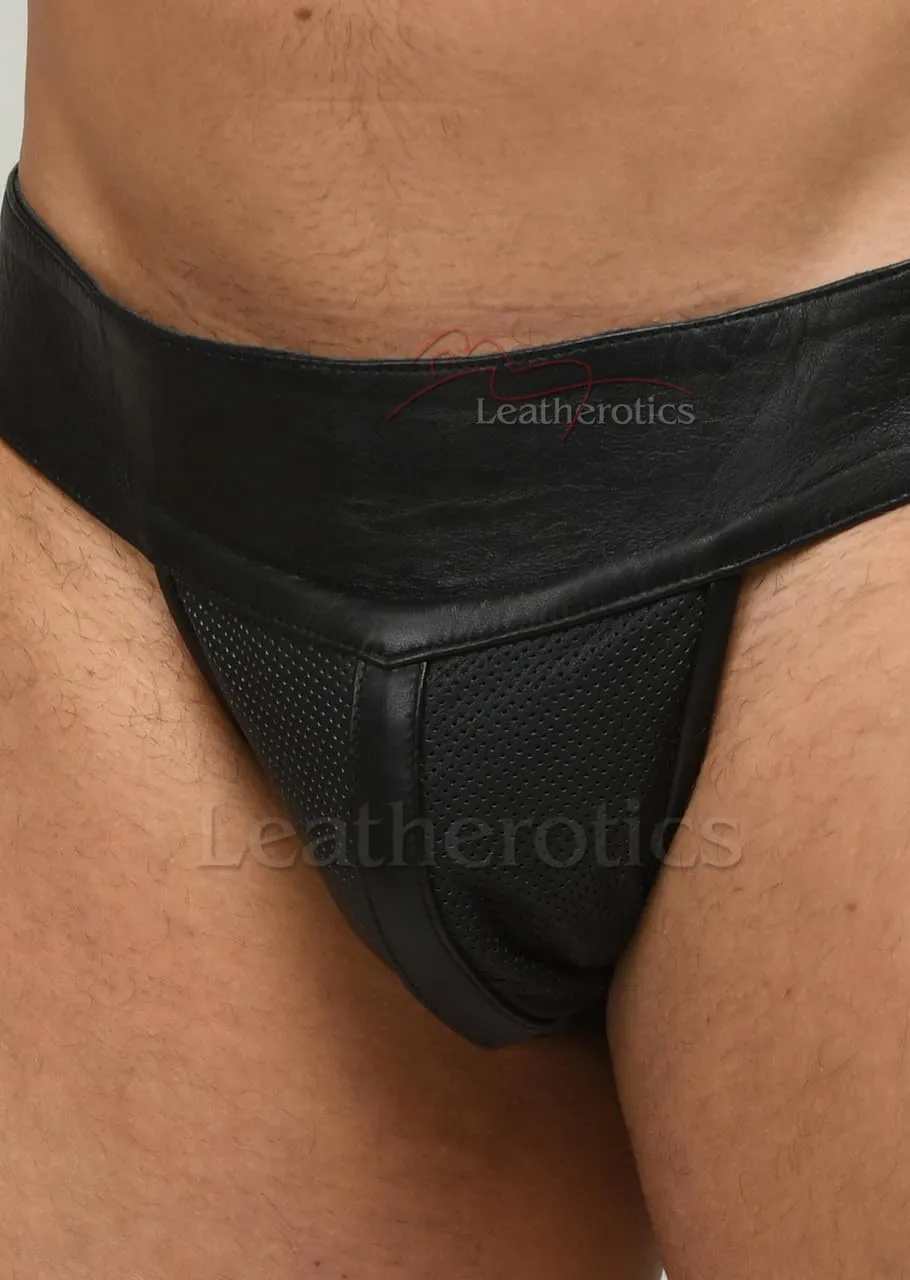 Mens Leather Underwear - Soft and Supple Perforated Leather Briefs 029