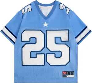 Men's Number Graphic Jersey Shirts Short Sleeve Striped Casual T Shirt Top Athletic Sports Jersey T Shirts Streetwear